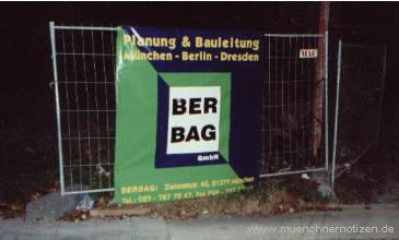 Das Transparent der BERBAG - Generalunternehmer ist allerdings Fa. PETERS