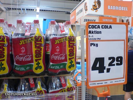 Der Schein trügt, vermeintlich tolles Angebot von COCA COLA im OBI Heimwerkermarkt
