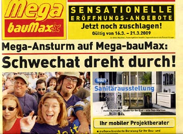 Faksimile aus dem Werbeprospekt vom bauMax