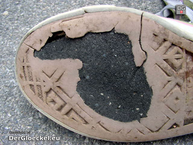 Detailaufnahme der Schuhsohle