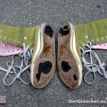 Schäden an den Schuhen nach 18 Tagen Tragedauer