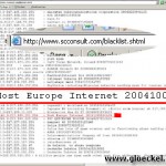 [M] - Screenshot über eingetragene SPAM-Server von HOST EUROPE am 13.9.06 in der Blacklist von www.scconsult.com